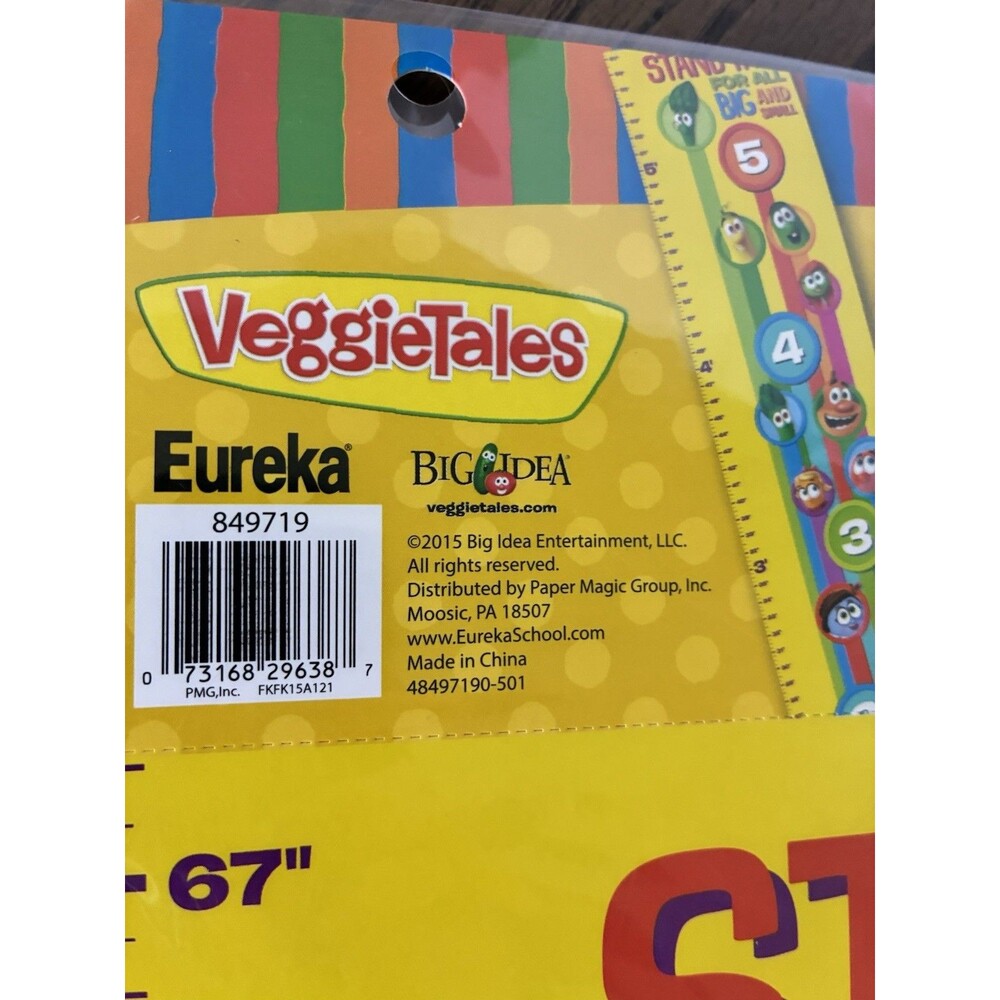 Veggie Tales Growth Chart Class Wall Vertical Banner 4ft Poster Bible School VBS - Picture 2 of 5